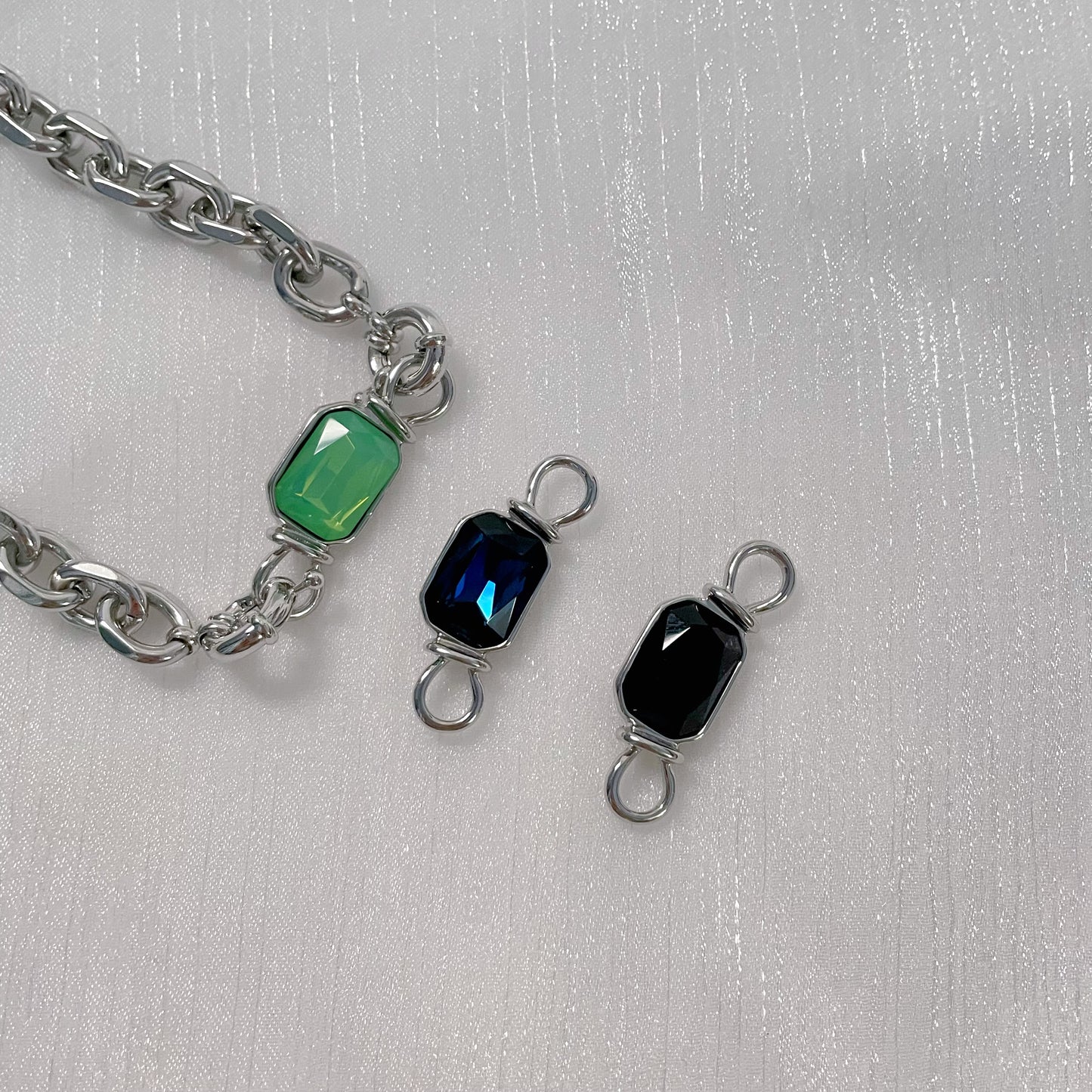 Switchable Tri-Color Gemstone Necklace