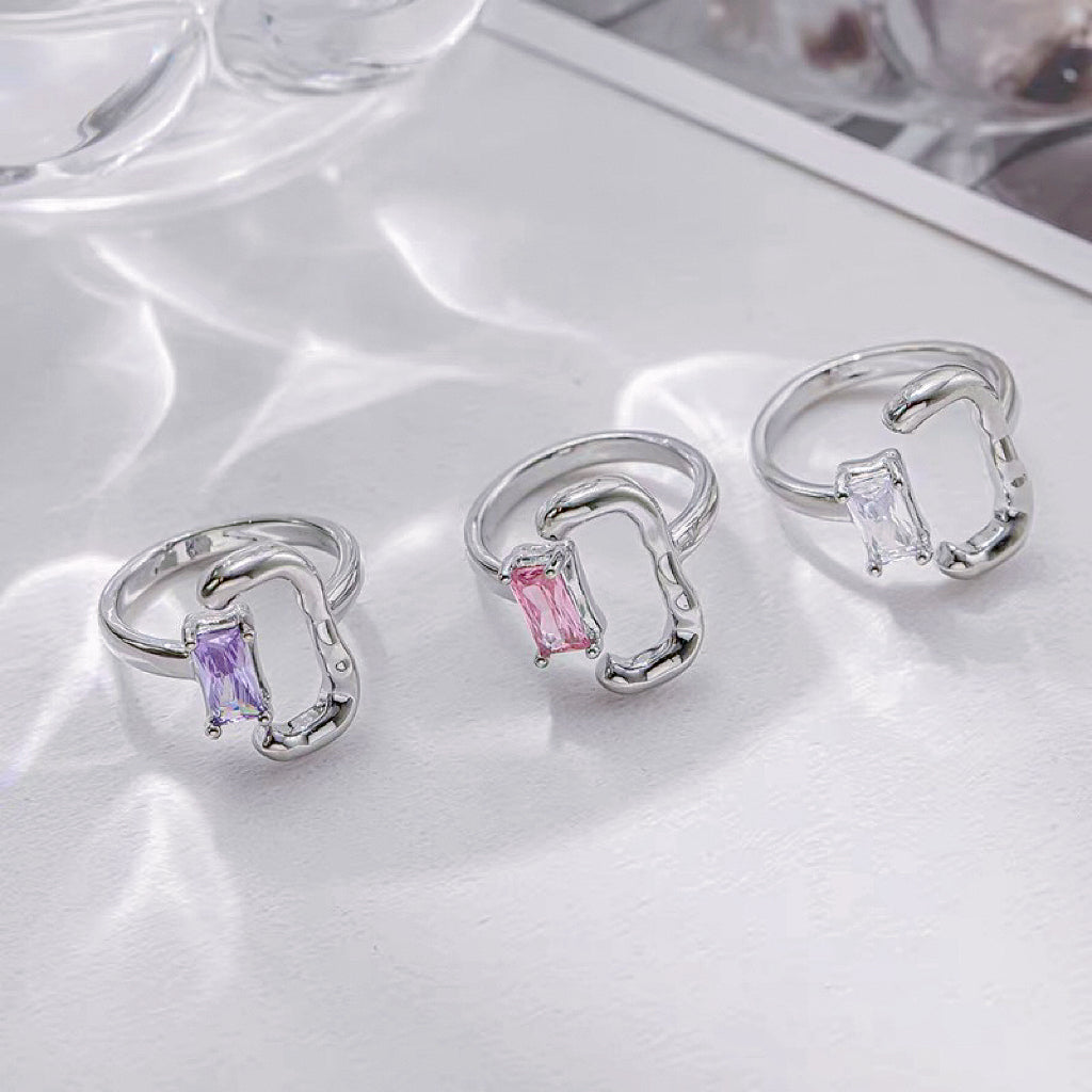 Colorful Diamond Open Ring