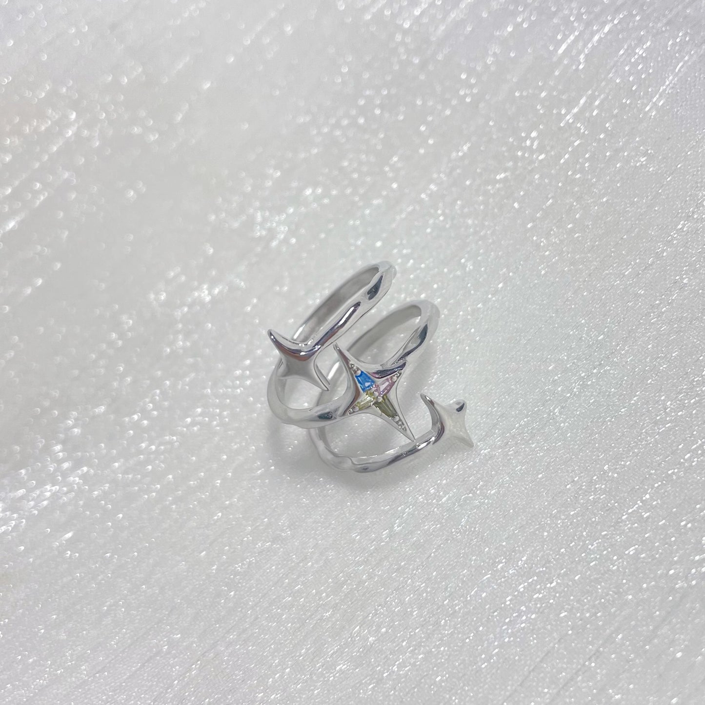 Star Zircon Open Ring